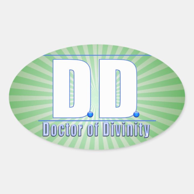 Pegatina Ovalada DD Médica de Divinity Acronym LOGO (Anverso)