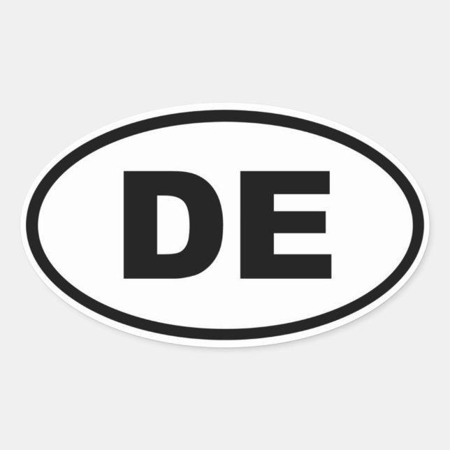 Pegatina Ovalada DE Delaware (Anverso)