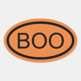 Pegatina ovalada de Halloween Boo