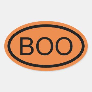 Pegatina ovalada de Halloween Boo