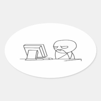 Pegatina Ovalada ‏ de meme de tipo informático - Pegatinas ovalados