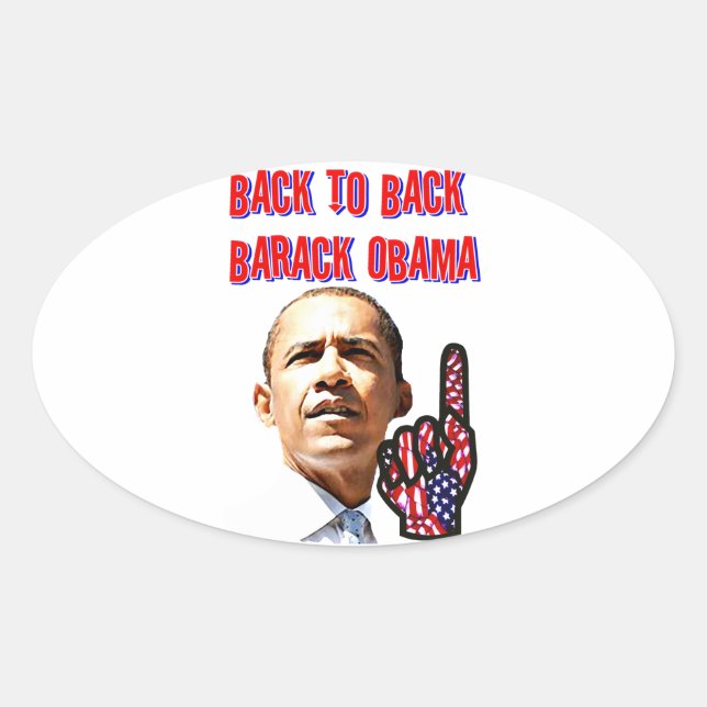 Pegatina Ovalada De Nuevo, Presidente Barack Obama_ (Anverso)