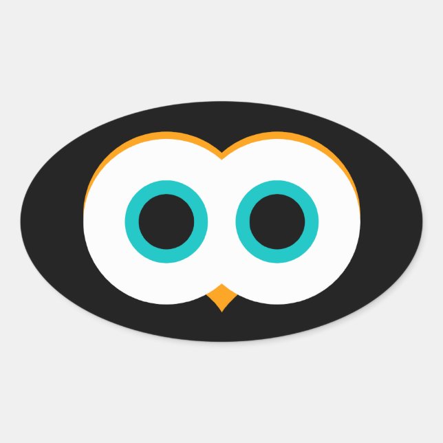 Pegatina ovalada de ojos de búho (Anverso)