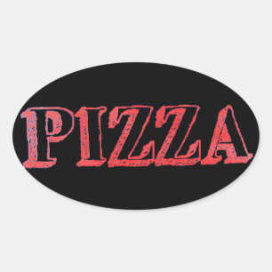 Pegatina ovalada de pizza