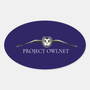 Pegatina ovalada de Project Owlnet