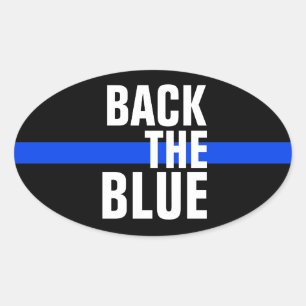 PEGATINA OVALADA DE VUELTA AL AZUL SUPPORT POLIKER BUMPER STICKER