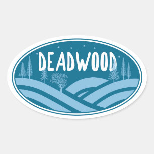 Pegatina Ovalada Deadwood Dakota del Sur al aire libre