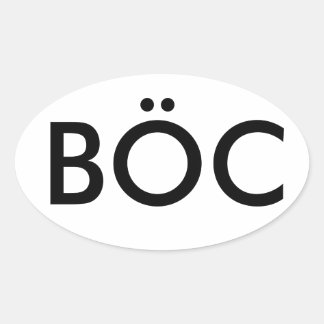 Pegatina Ovalada Decal de culto de ostión azul