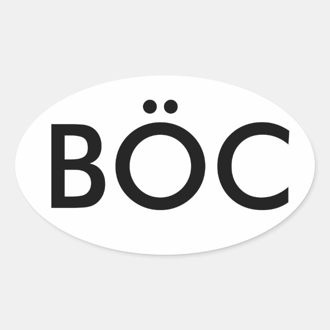 Pegatina Ovalada Decal de culto de ostión azul (Anverso)