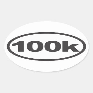 Pegatina Ovalada Decal de ejecución ultraovalado de 100 K