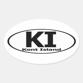 Pegatina Ovalada Decal de la isla de Kent (conjunto de 4)