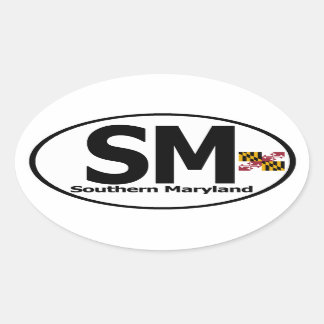Pegatina Ovalada Decal de Maryland meridional (conjunto de 4)