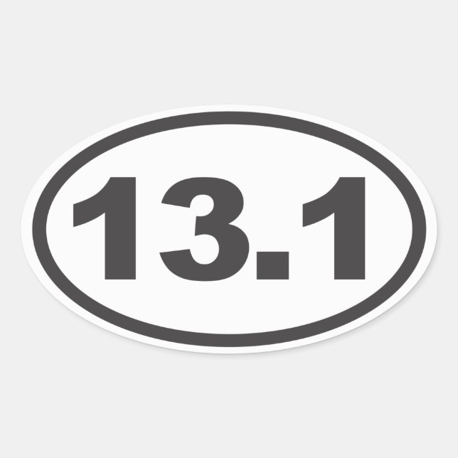 Pegatina Ovalada Decal de media maratón (Anverso)