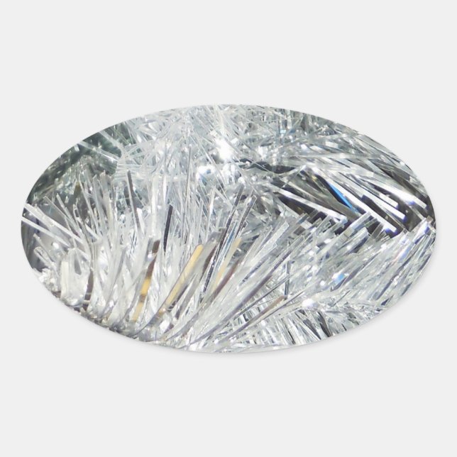 Pegatina Ovalada Decoraciones navideñas (Anverso)