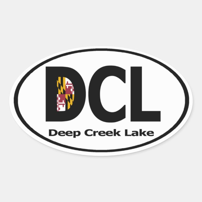 Pegatina Ovalada Deep Creek Lake Decal (conjunto de 4) (Anverso)