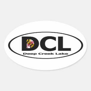Pegatina Ovalada Deep Creek Lake Decal (conjunto de 4)