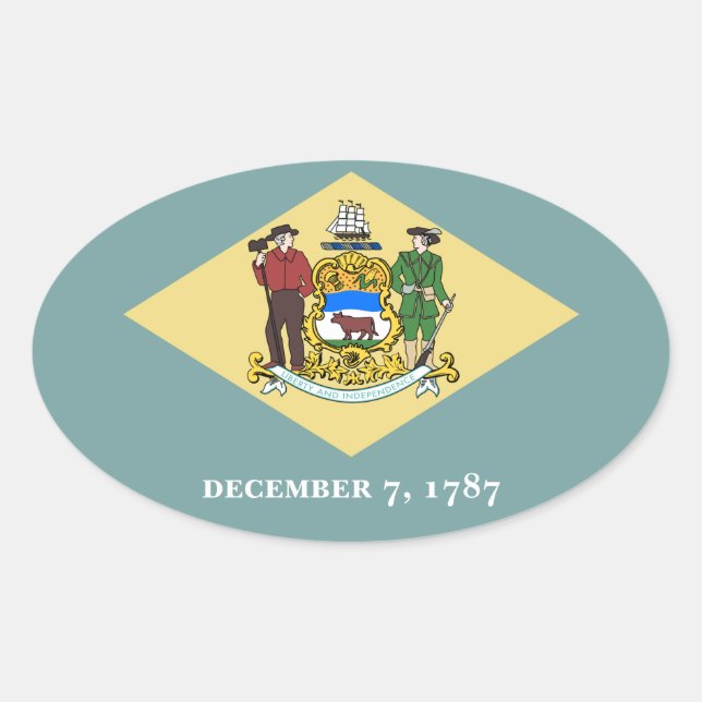 Pegatina Ovalada Delaware (Anverso)