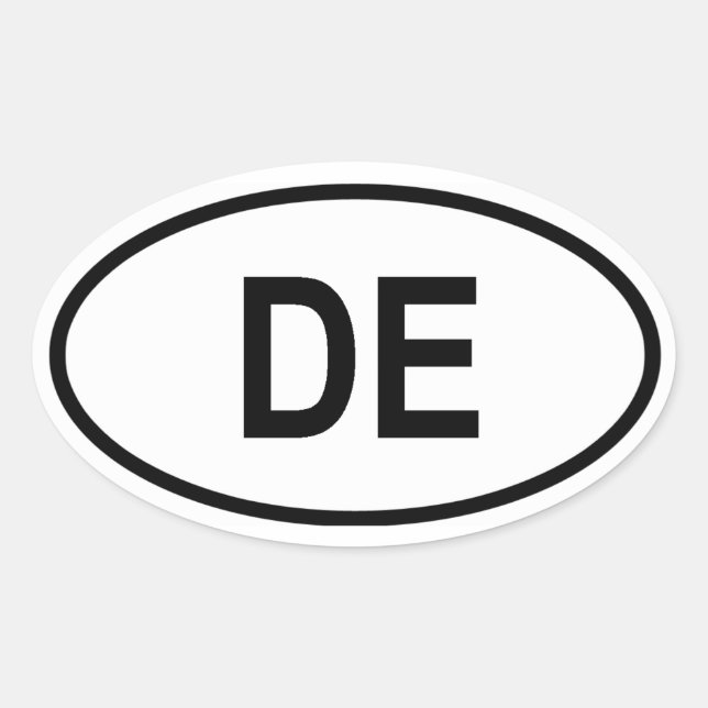 Pegatina Ovalada Delaware "DE" (Anverso)