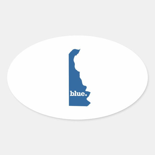 PEGATINA OVALADA DELAWARE ESTADO AZUL (Anverso)