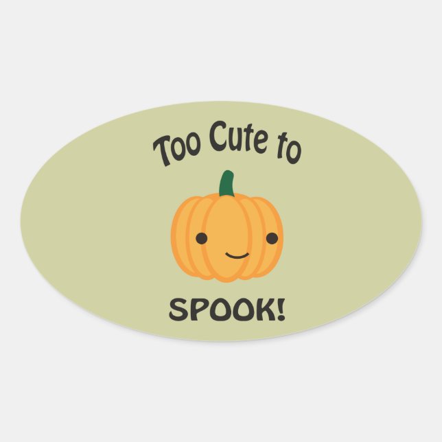 Pegatina Ovalada ¡Demasiado Agradable Para Hablar! Calabaza pequeña (Anverso)