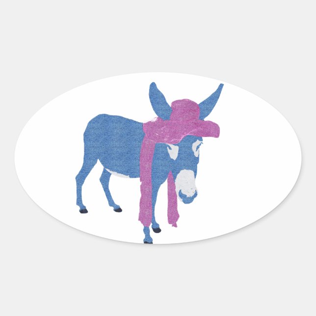 Pegatina Ovalada Denim Jenny (Anverso)