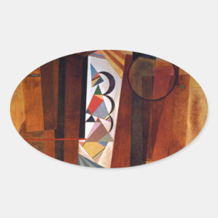 Pegatina Ovalada Desarrollo de Kandinsky en la pintura abstracta ma
