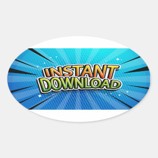 Pegatina Ovalada Descarga instantánea
