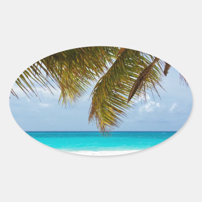 Pegatina Ovalada ¡Desearía que estuvieras aquí! (Anverso)