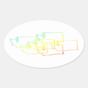 Pegatina Ovalada desenfoque frío de Washington
