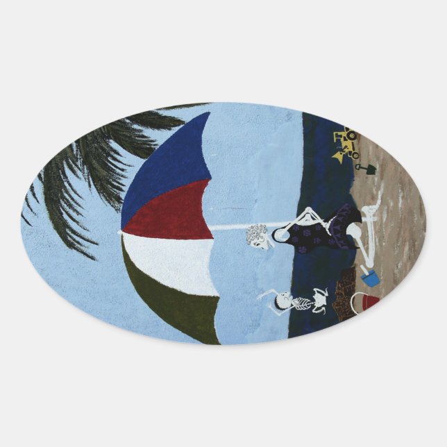 Pegatina Ovalada Día de la abuela (Anverso)