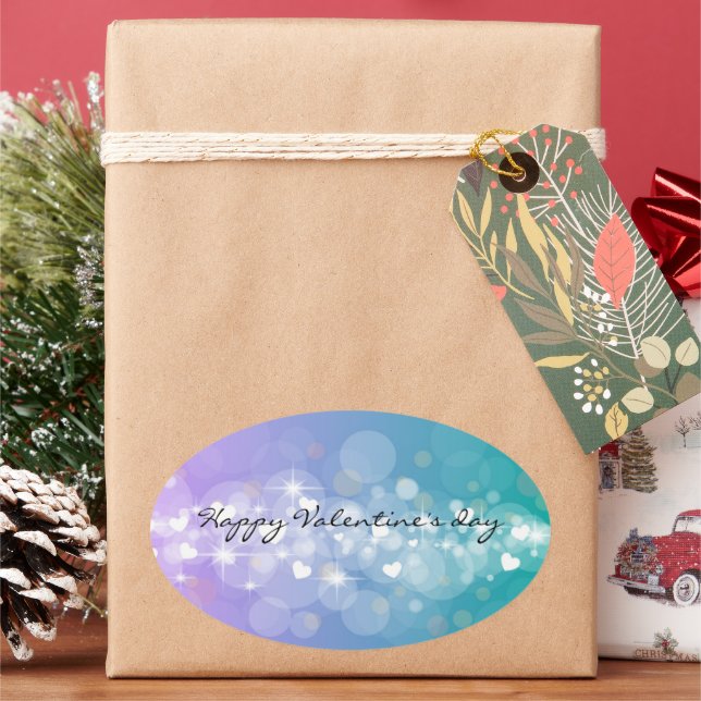 Pegatina Ovalada Día de San Valentín (Vacaciones)