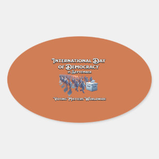 Pegatina Ovalada Día Internacional de la Democracia. Votar importa.