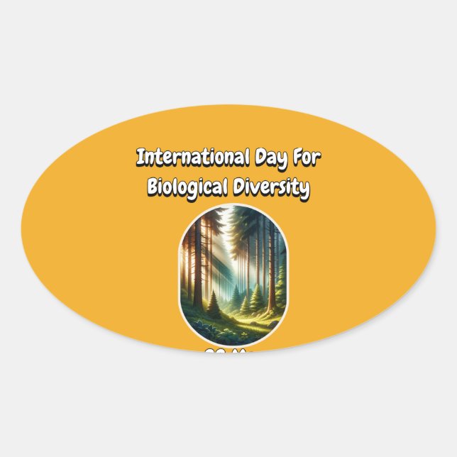 Pegatina Ovalada Día Internacional de la Diversidad Biológica (Anverso)
