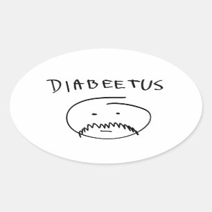 Pegatina Ovalada Diabeetus (versión del bosquejo)