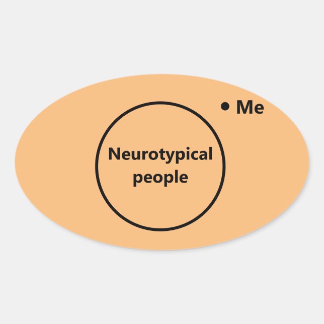 Pegatina Ovalada Diagrama de Venn no típico (Anverso)