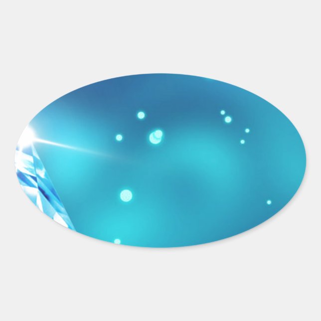 Pegatina Ovalada Diamante azul (Anverso)