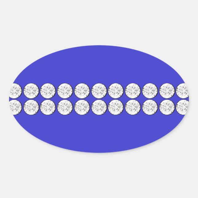 Pegatina Ovalada Diamante azul real (Anverso)