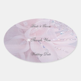Pegatina Ovalada Diamond Boda Gracias