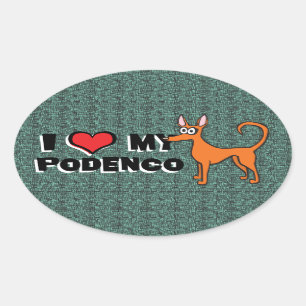 Pegatina Ovalada Dibujo animado de Podendo