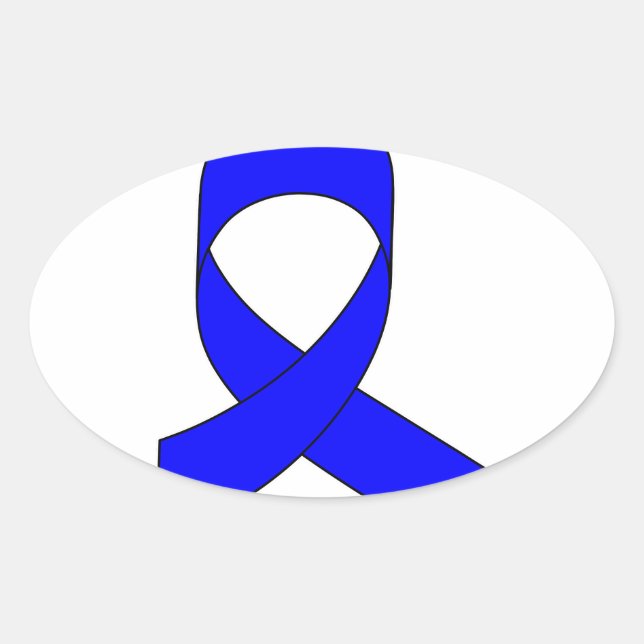 Pegatina Ovalada Dibujo de cinta azul (Anverso)