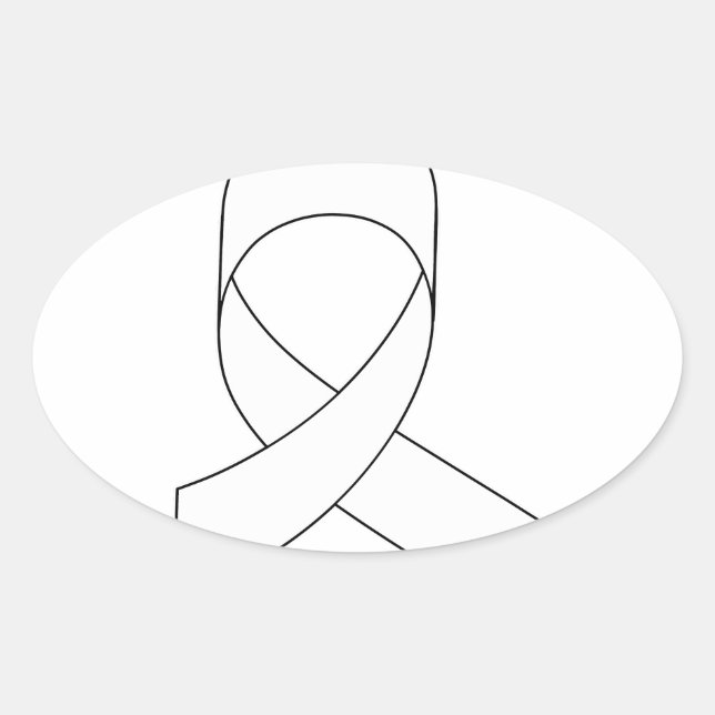 Pegatina Ovalada Dibujo de cinta blanca (Anverso)