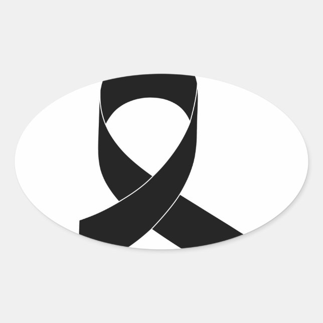 Pegatina Ovalada Dibujo de cinta negra (Anverso)