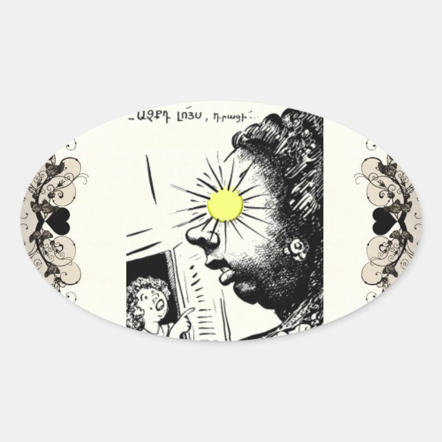 Pegatina Ovalada Diciendo armenio (Anverso)