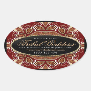 Pegatina Ovalada Diosa de Sueño Tribal Oval Pegatinas