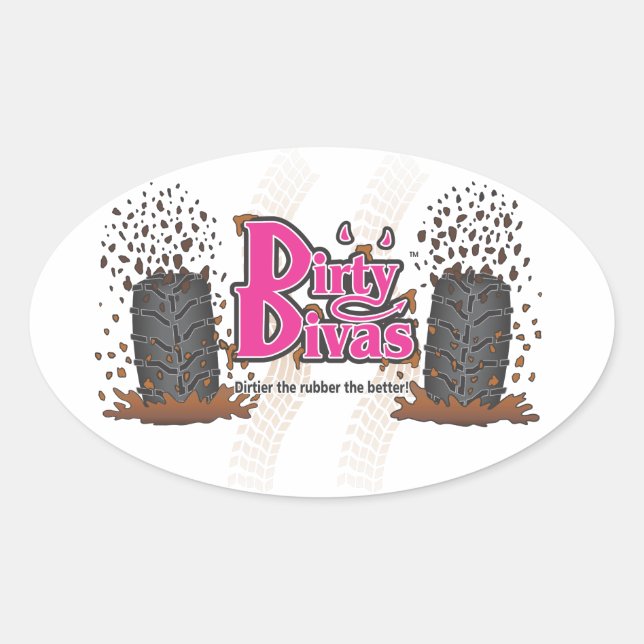 Pegatina Ovalada Dirty Divas (Anverso)