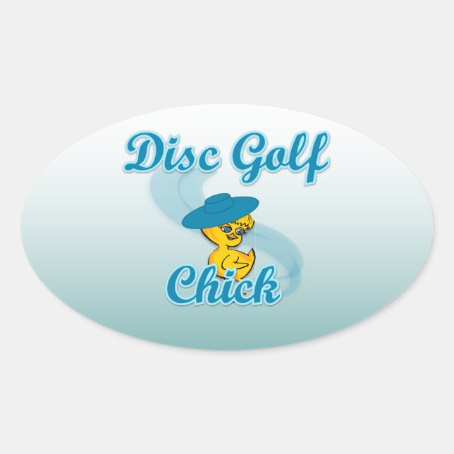 Pegatina Ovalada Disco Golf Chick #3 (Anverso)