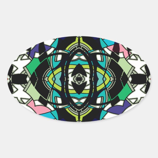 Pegatina Ovalada Diseño controlado (Anverso)