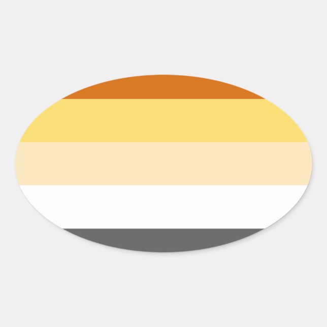 PEGATINA OVALADA DISEÑO DE CADENAS DE ORGULLO DE OSO (Anverso)