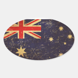 Pegatina Ovalada Diseño de cosecha de bandera de Australia