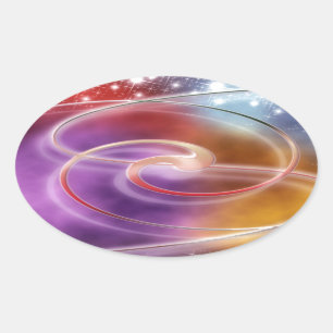 Pegatina Ovalada diseño de fondo de patrón de impresión colorido di